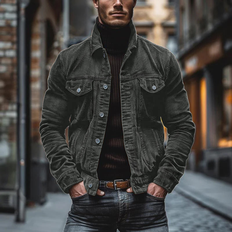 Vintage-Jacke mit Mehreren Brusttaschen für Herren