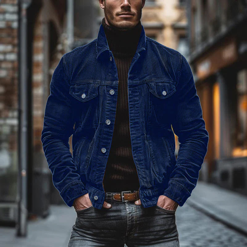 Vintage-Jacke mit Mehreren Brusttaschen für Herren