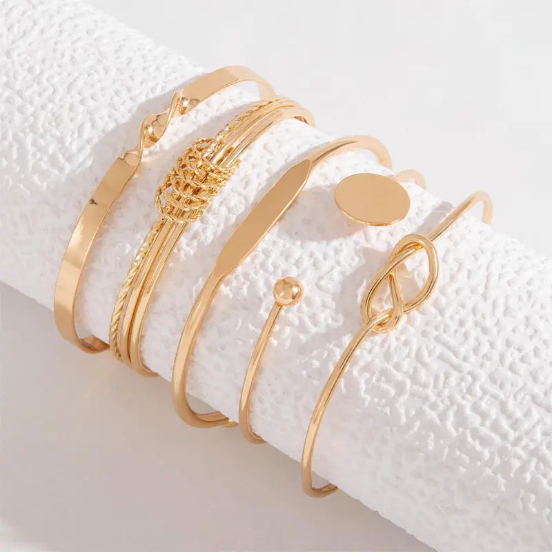 Set von Armbändern Knotted Elegance | Gold