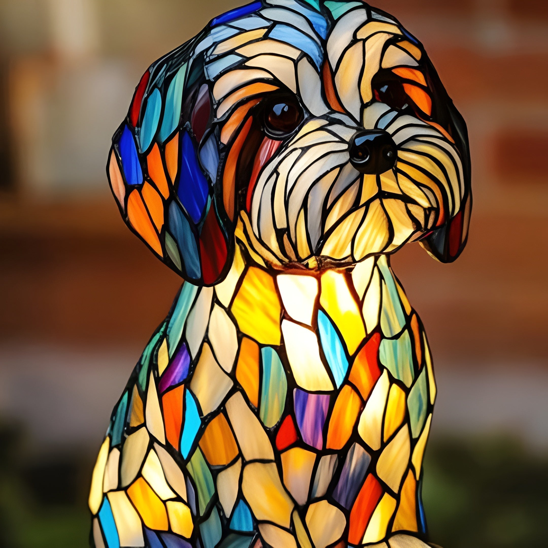 Papouille – Magische Hundelampe aus farbigem Glas