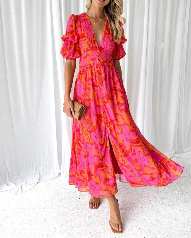 Alva™ | Maxikleid mit Balloonärmeln