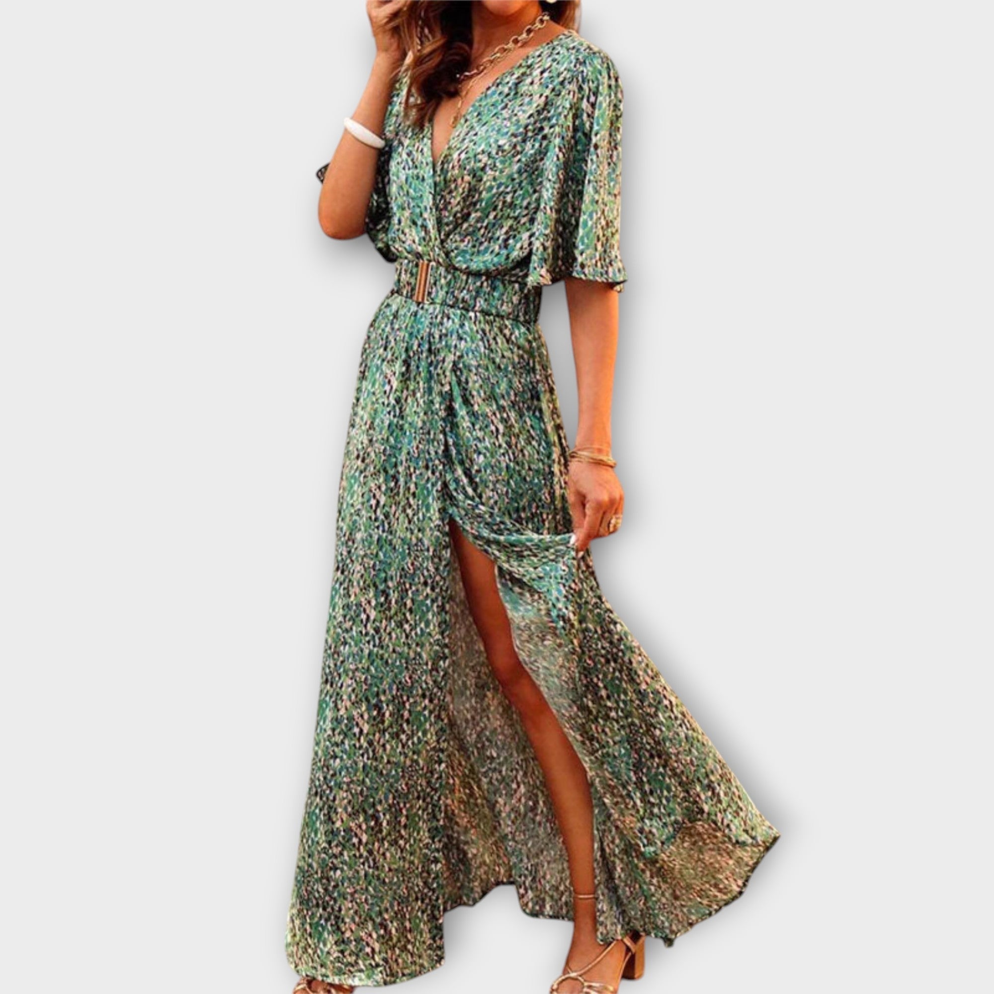 Aurora - Stilvolles Wickel-Maxikleid mit fließendem Design