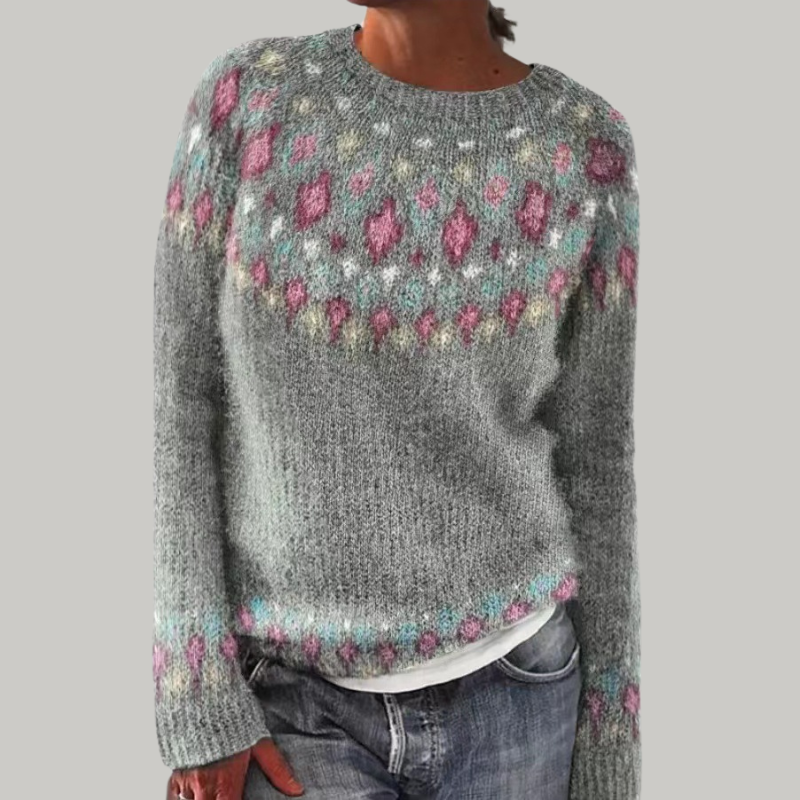 Candace | Gemusterter Strickpullover