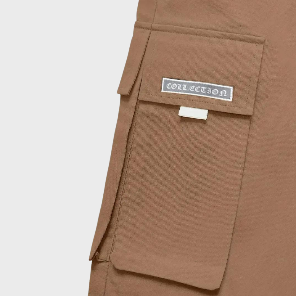 Herren Cargo Jogginghose – Lila Streetwear-Hose mit Reißverschlusstaschen & Bündchen