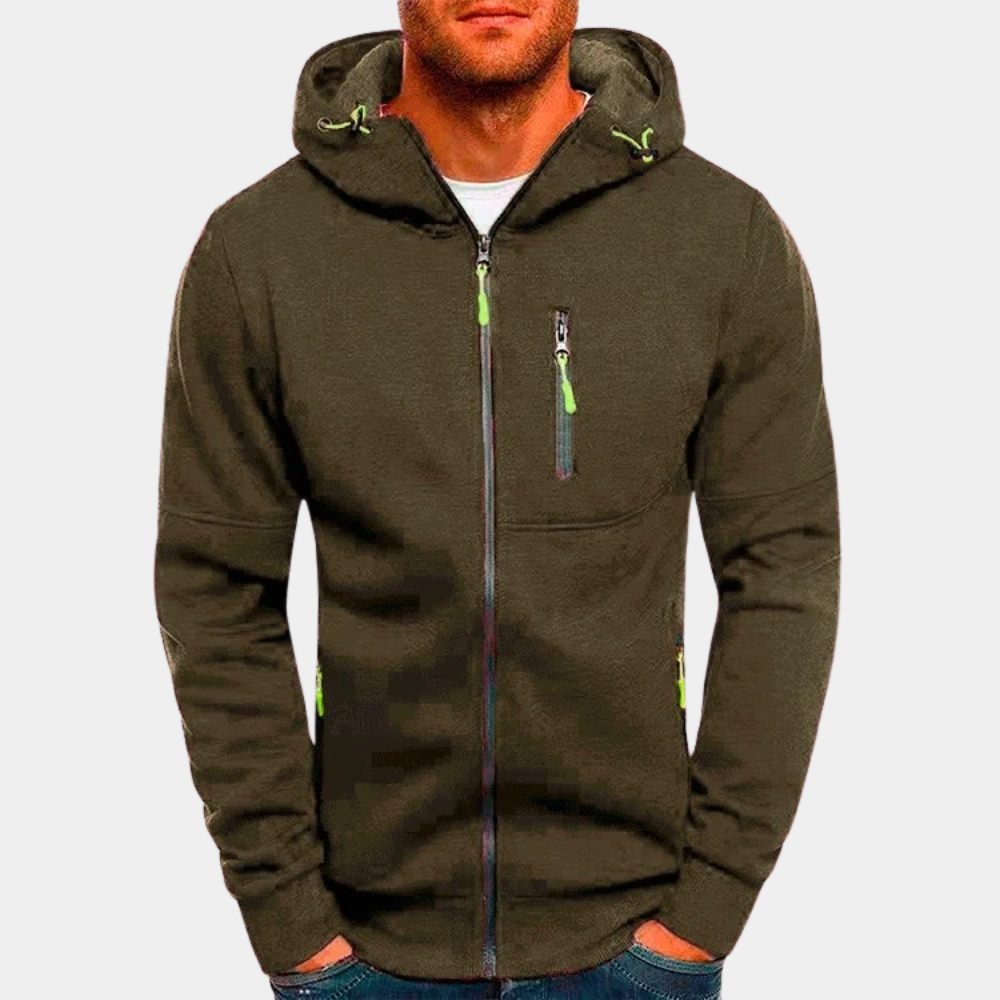 JACKS - Leichter Sommerpullover mit Reißverschluss und Kapuze für Männer