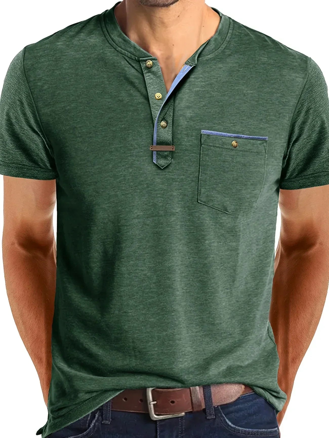Weiches Basic T-Shirt mit Brusttasche für Herren
