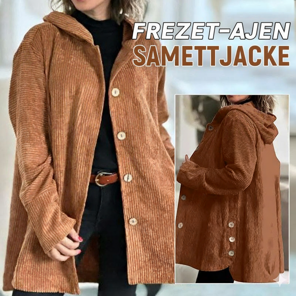 🍂 Lässige Samt-Hoodiejacke für den Herbst