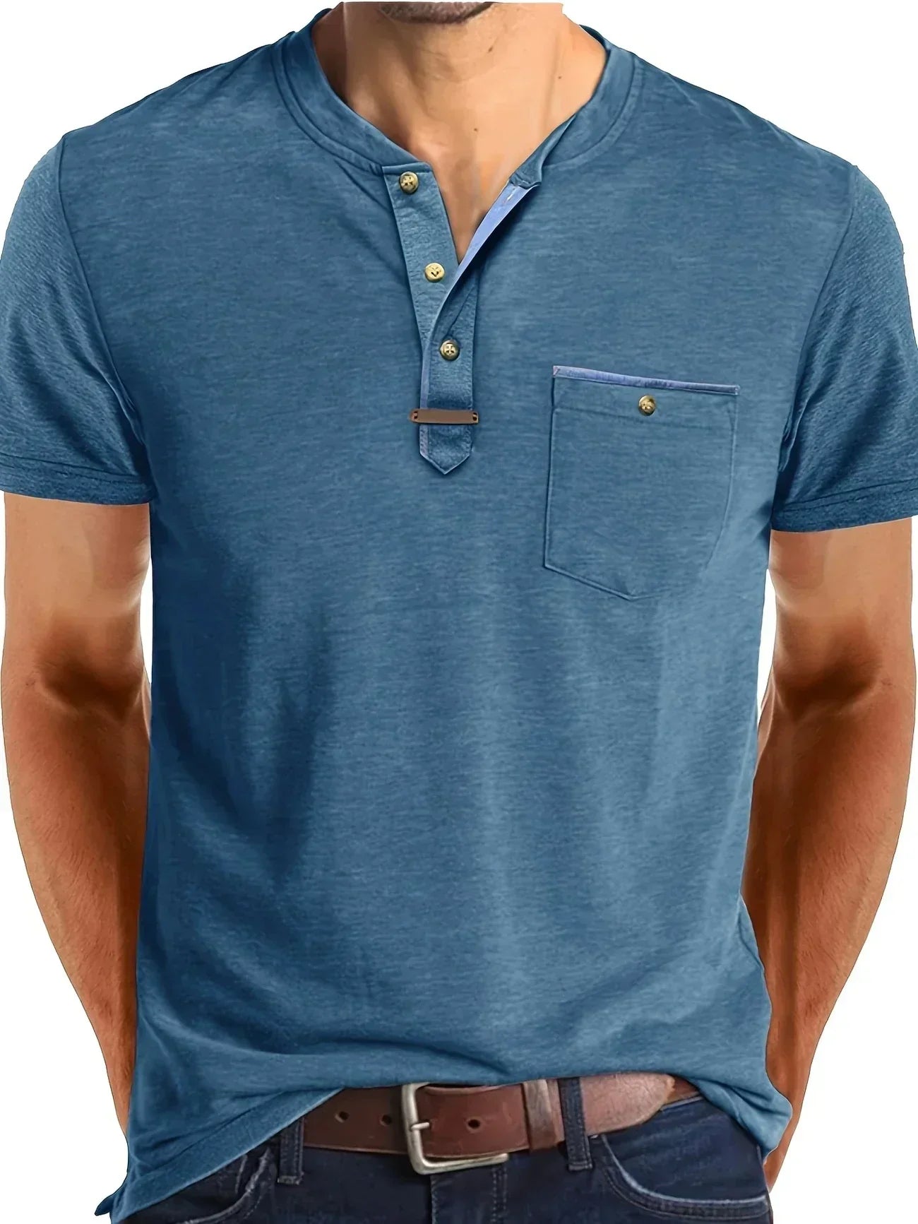 Weiches Basic T-Shirt mit Brusttasche für Herren