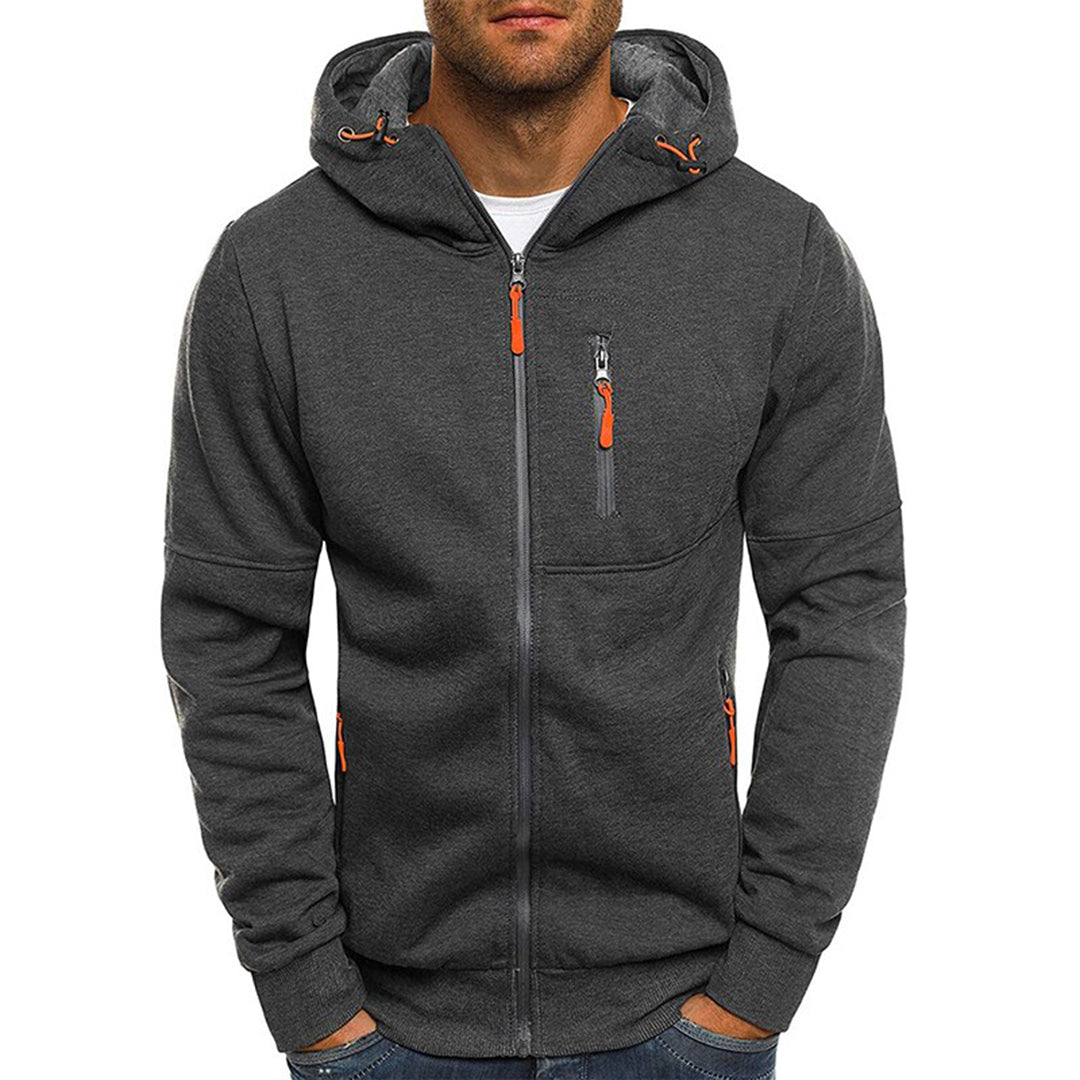 JACKS - Leichter Sommerpullover mit Reißverschluss und Kapuze für Männer
