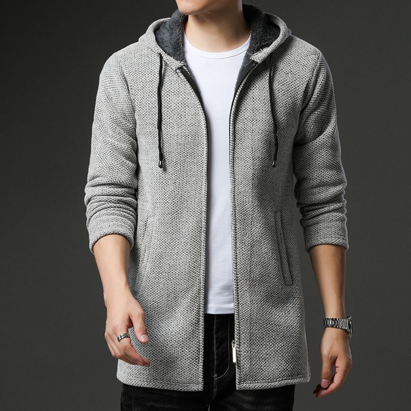 Warme Strickjacke für Herren mit Fleece-Futter