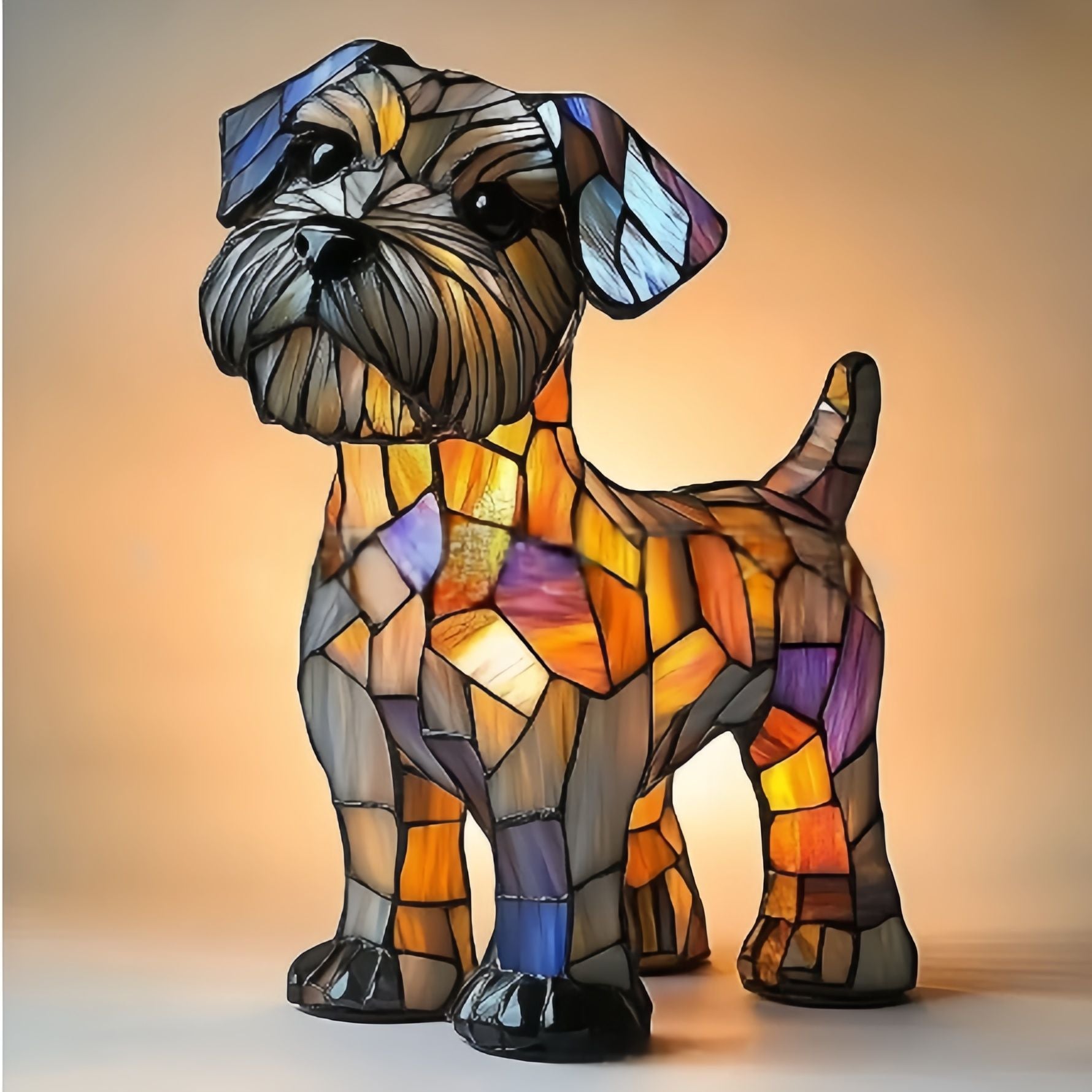 Doudou – Magische Hundelampe aus buntem Glas