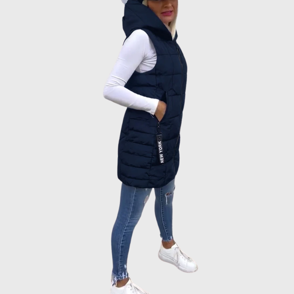 Ärmelloser gesteppter Mantel