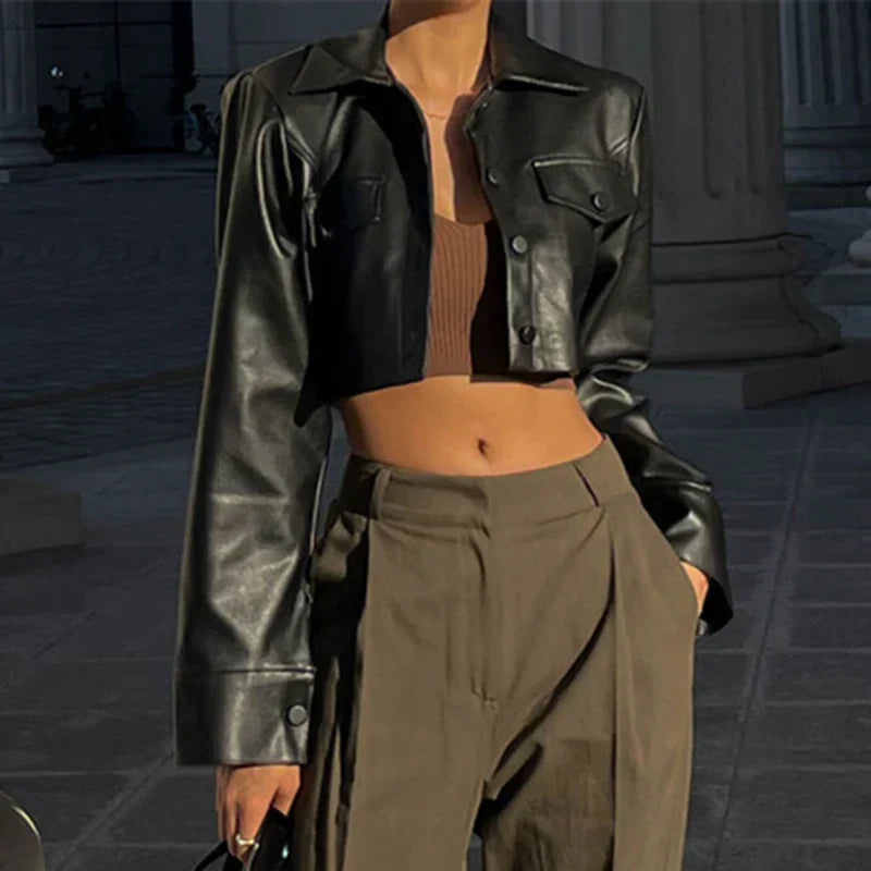 Élise™ | Elegante Lederimitatjacke