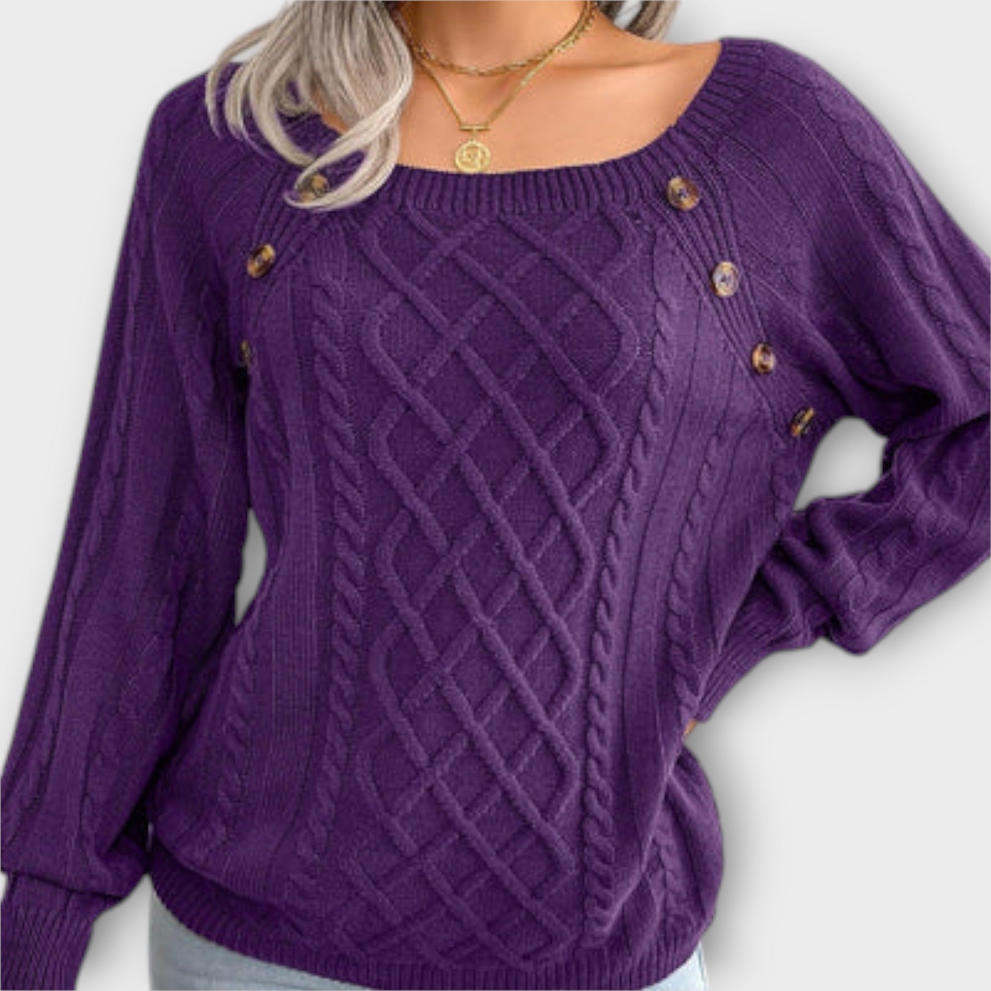 Aurora - Strickpullover mit Knöpfen