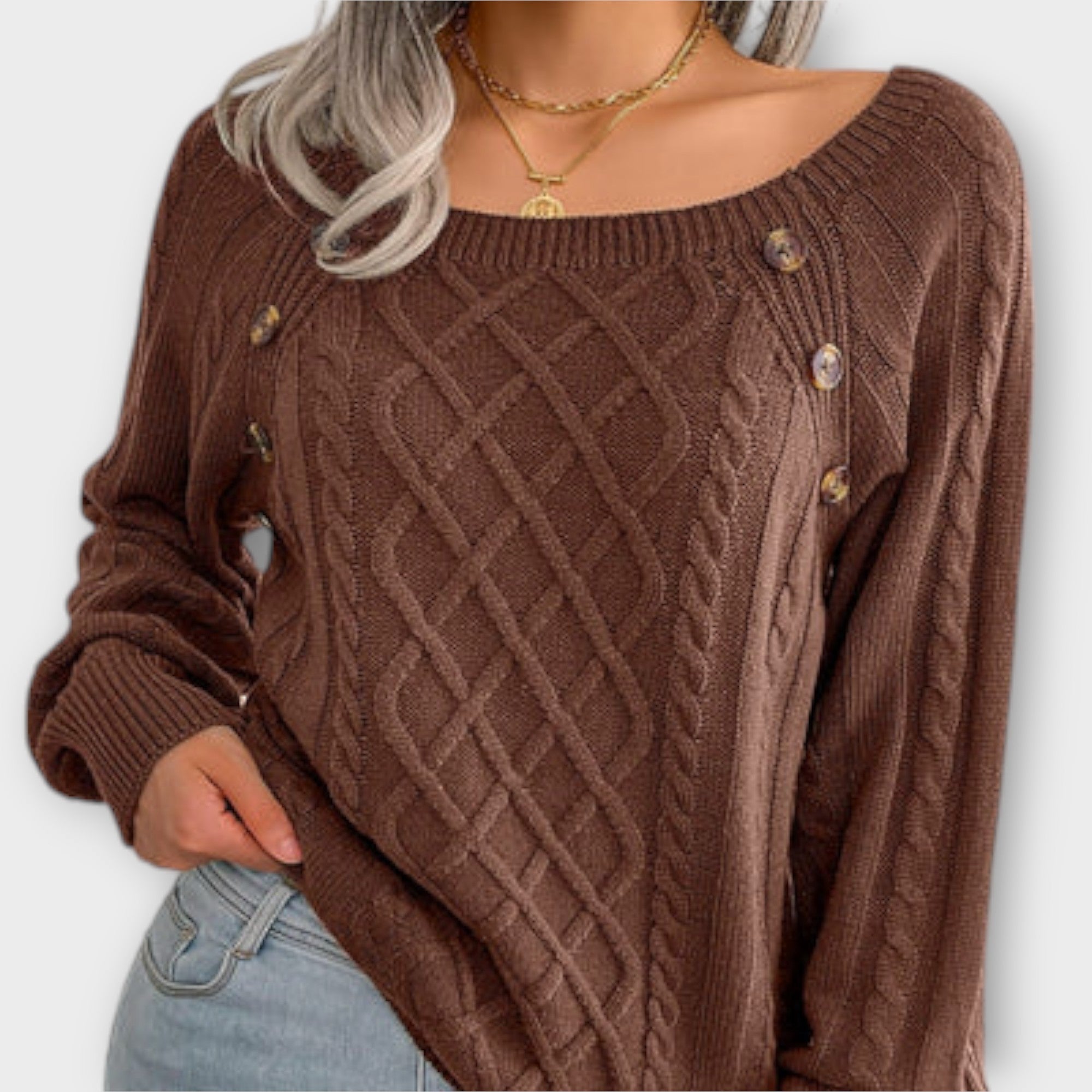 Aurora - Strickpullover mit Knöpfen