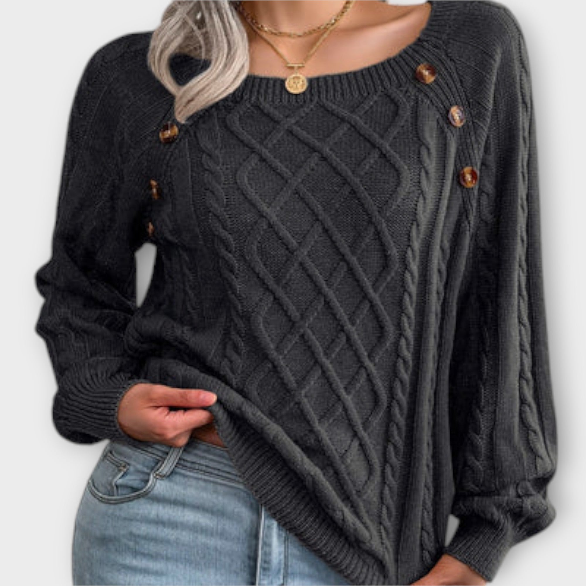Aurora - Strickpullover mit Knöpfen