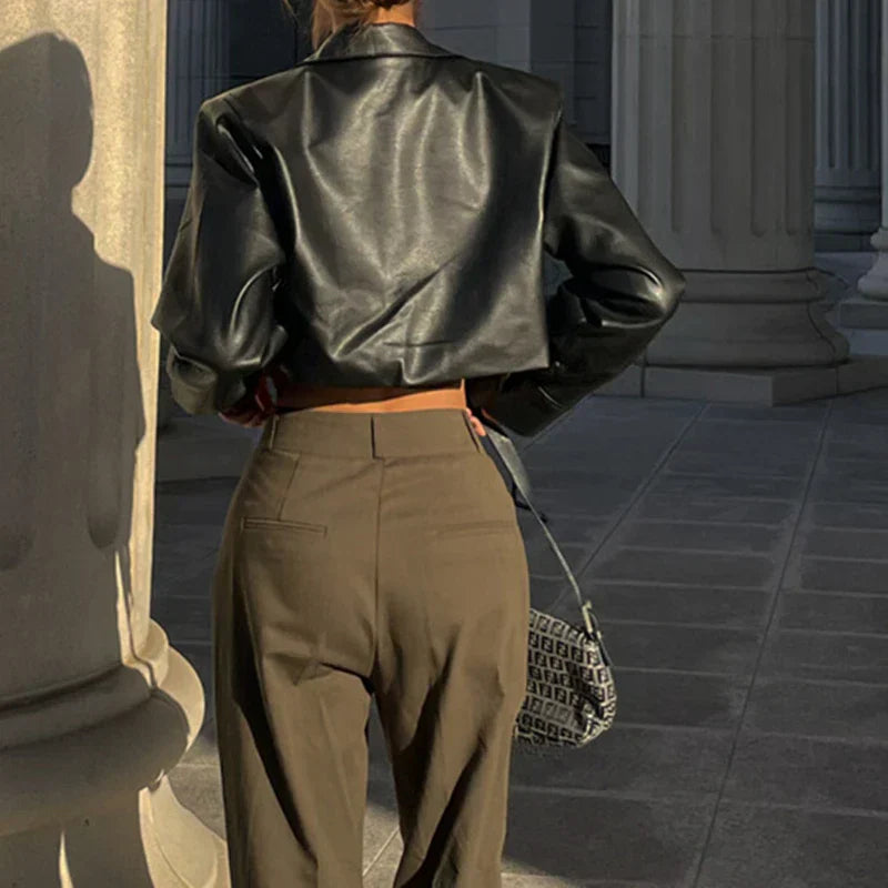 Élise™ | Elegante Lederimitatjacke
