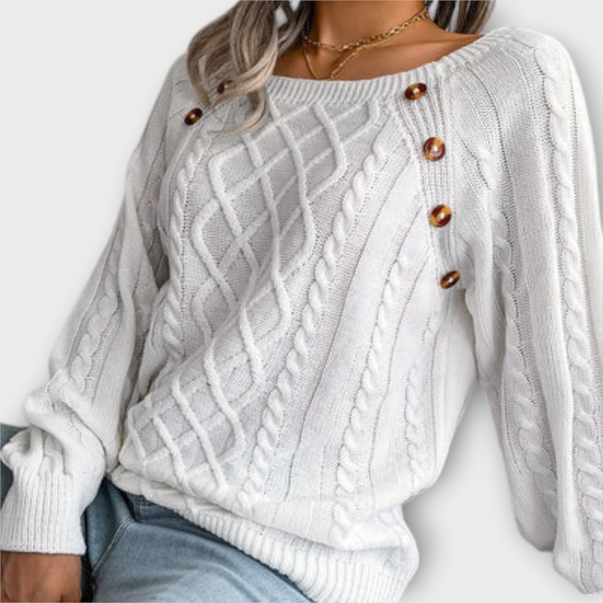 Aurora - Strickpullover mit Knöpfen