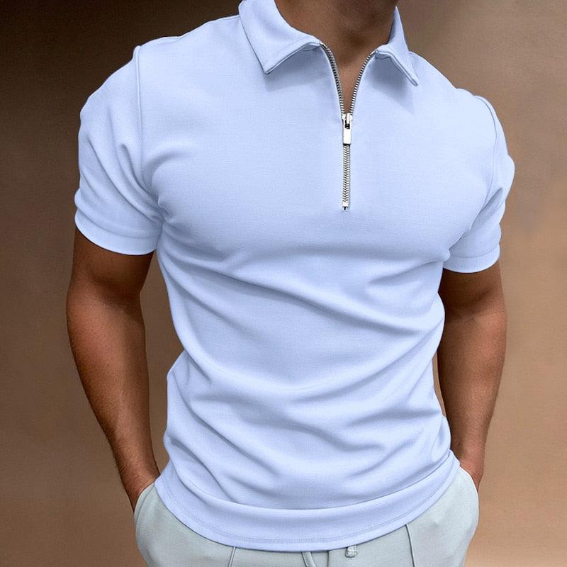 Kurzarm-Shirt mit Reißverschluss für Herren