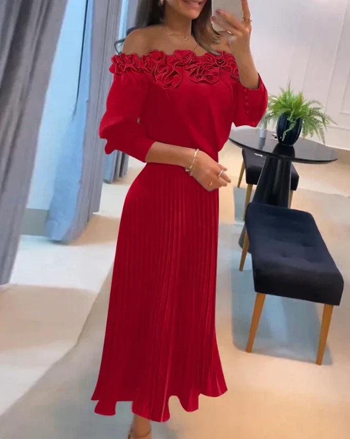 Aria™ | Maxikleid Off-Shoulder Fließend