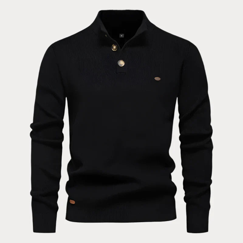 Strickpullover mit Knöpfen für Herren