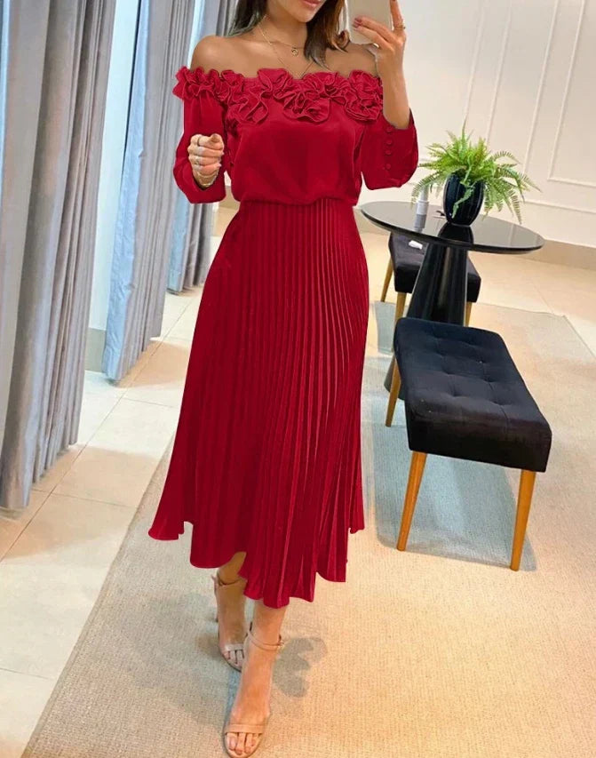 Aria™ | Maxikleid Off-Shoulder Fließend