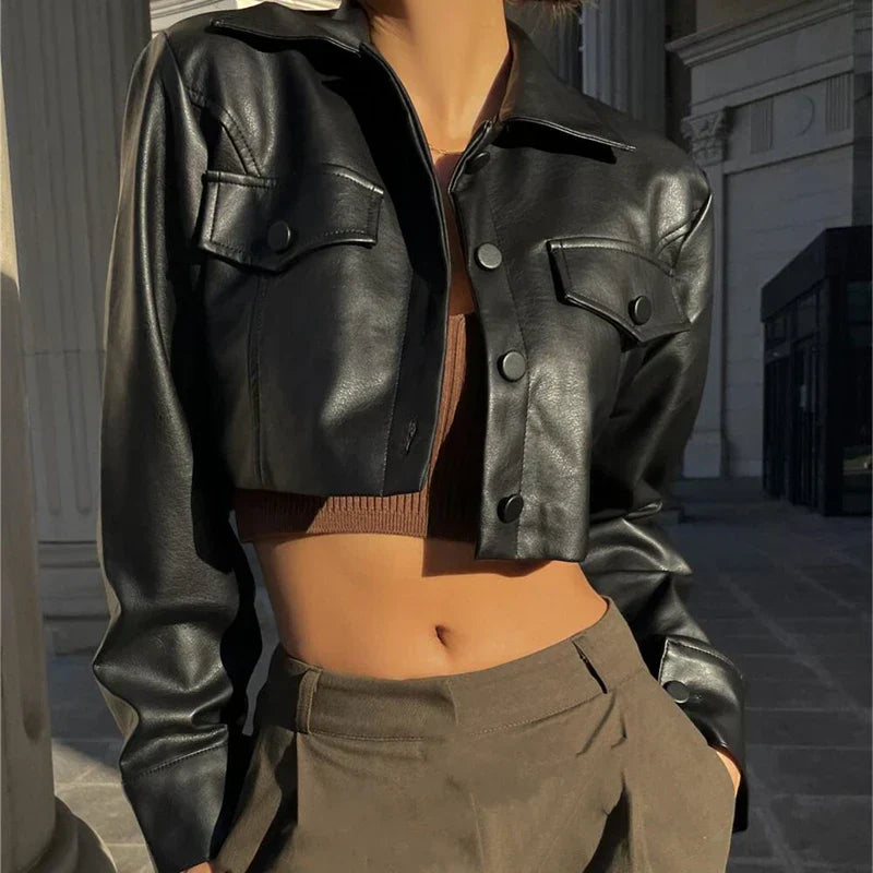 Élise™ | Elegante Lederimitatjacke