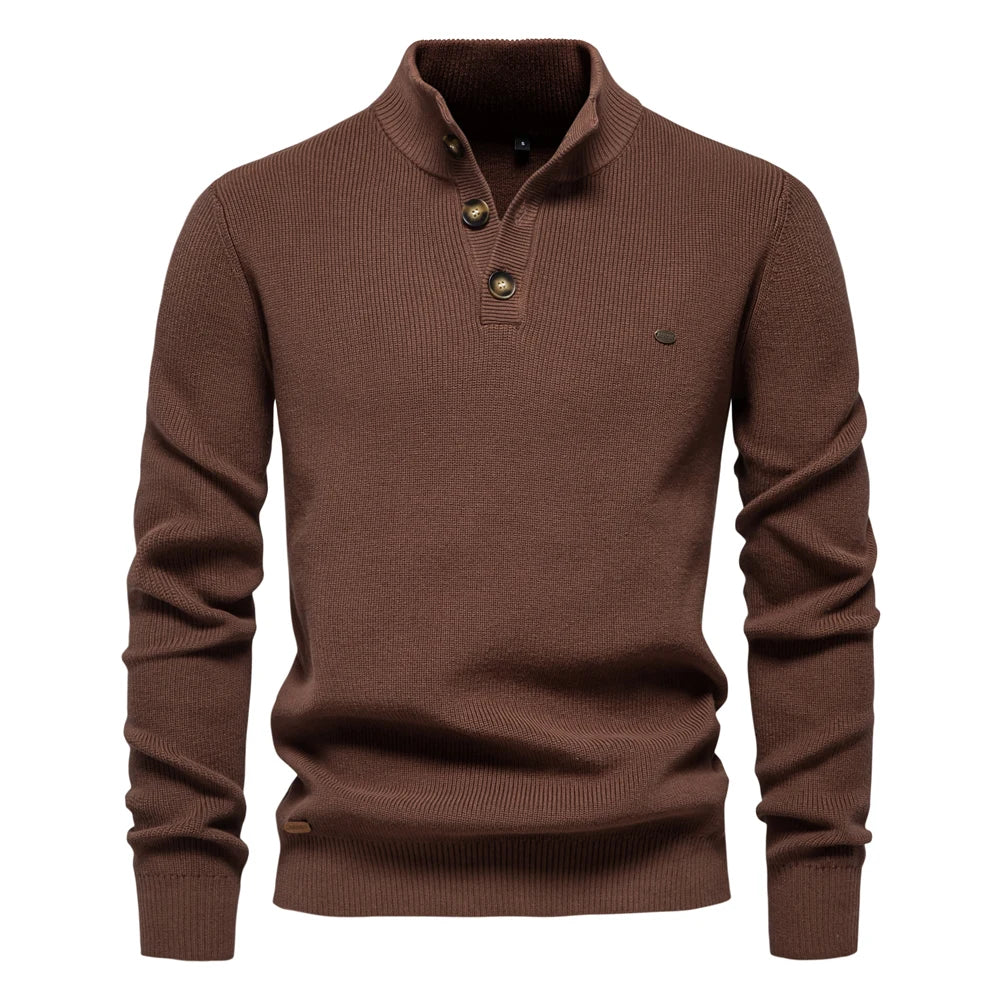 MIKA MÜNCHEN™ | HERREN-PULLOVER MIT KNOPFDESIGN