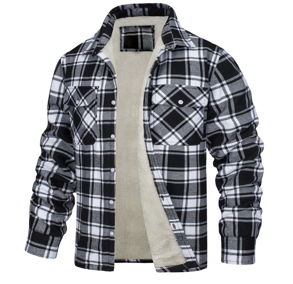 Nate™ | Herren Karierte Sherpa-Futterjacke