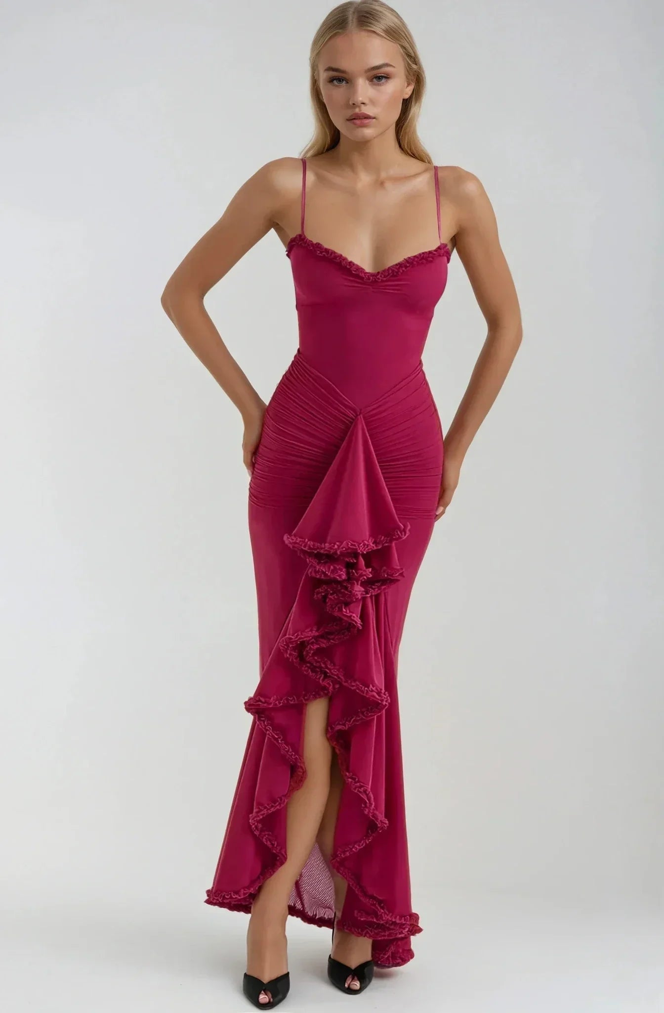 Clarissa™ | Maxi-Kleid aus gelbem Netz