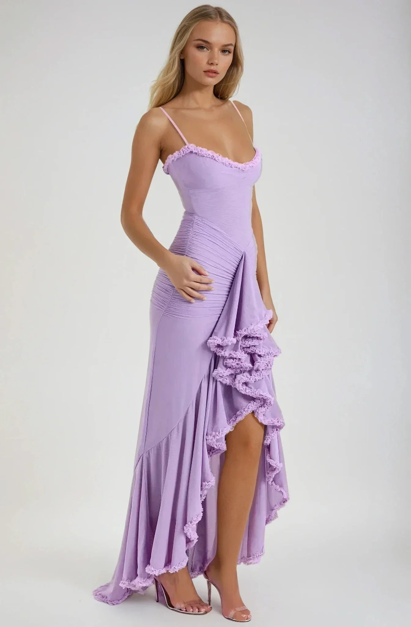 Clarissa™ | Maxi-Kleid aus gelbem Netz
