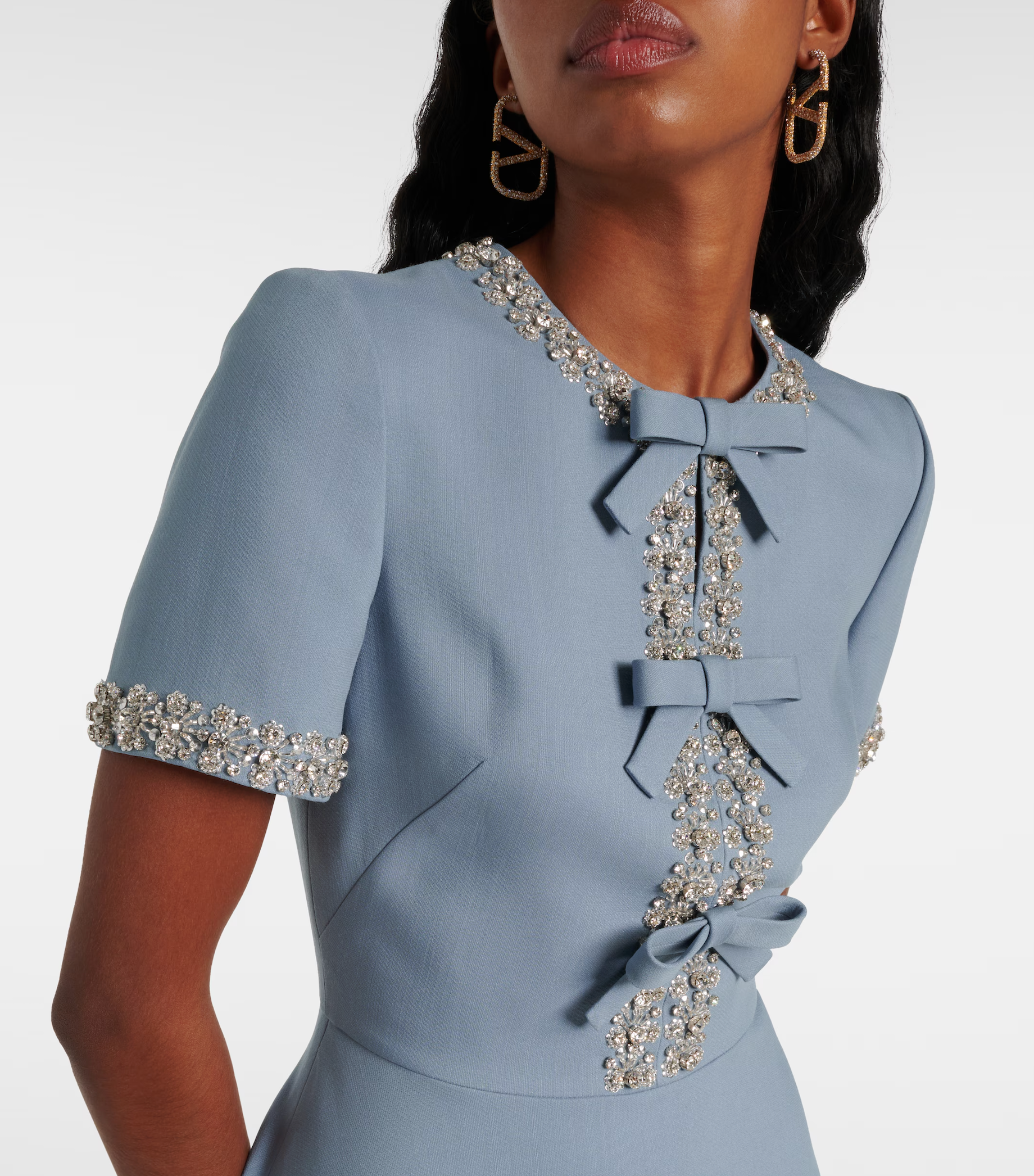 Raffaella™ | Ausgestelltes Kleid mit Schleifen und Perlen