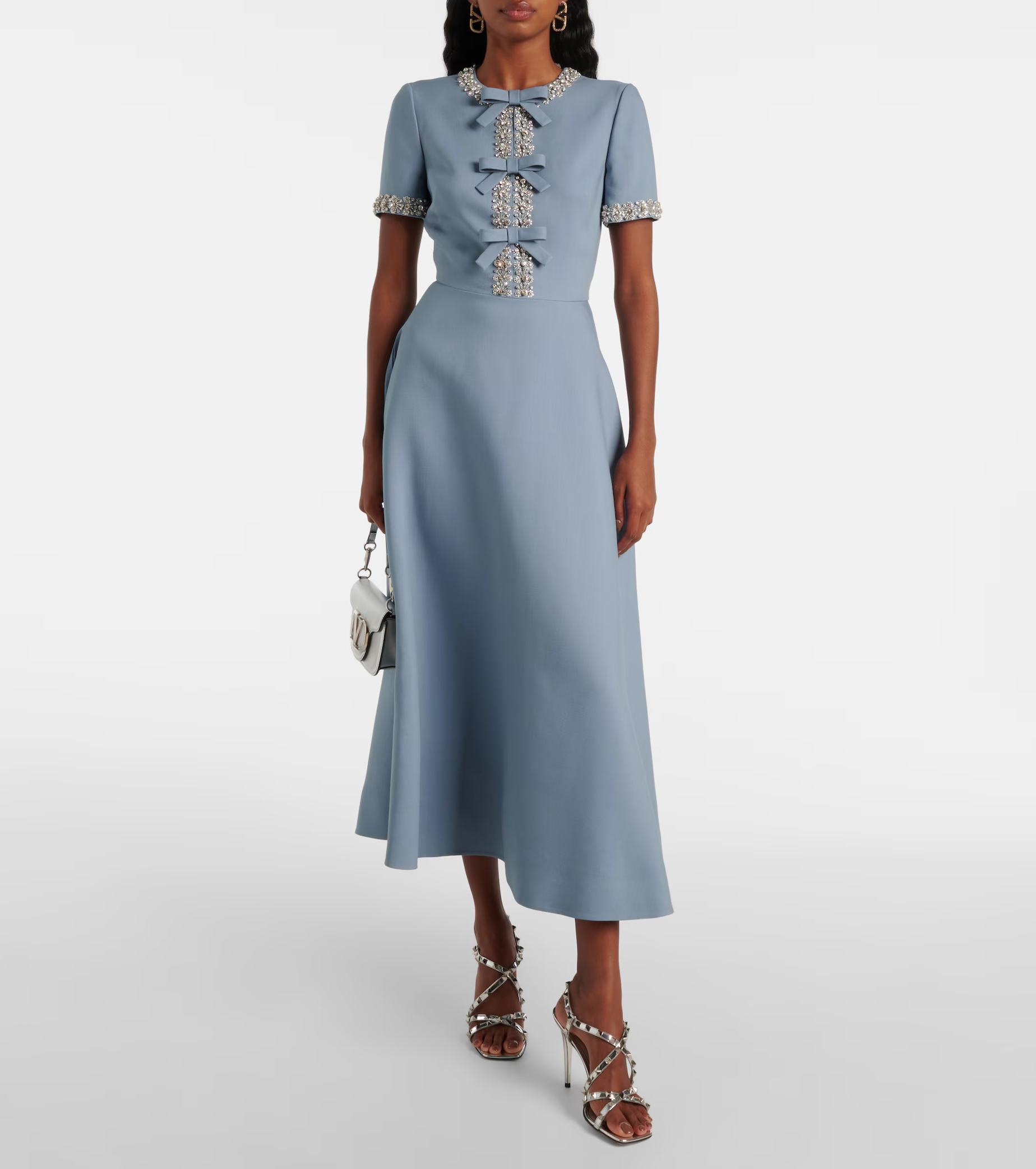 Raffaella™ | Ausgestelltes Kleid mit Schleifen und Perlen