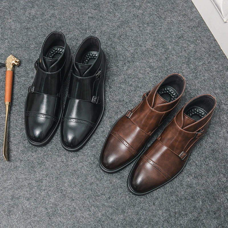 Darell | Doppelte Monk Strap Lederstiefel