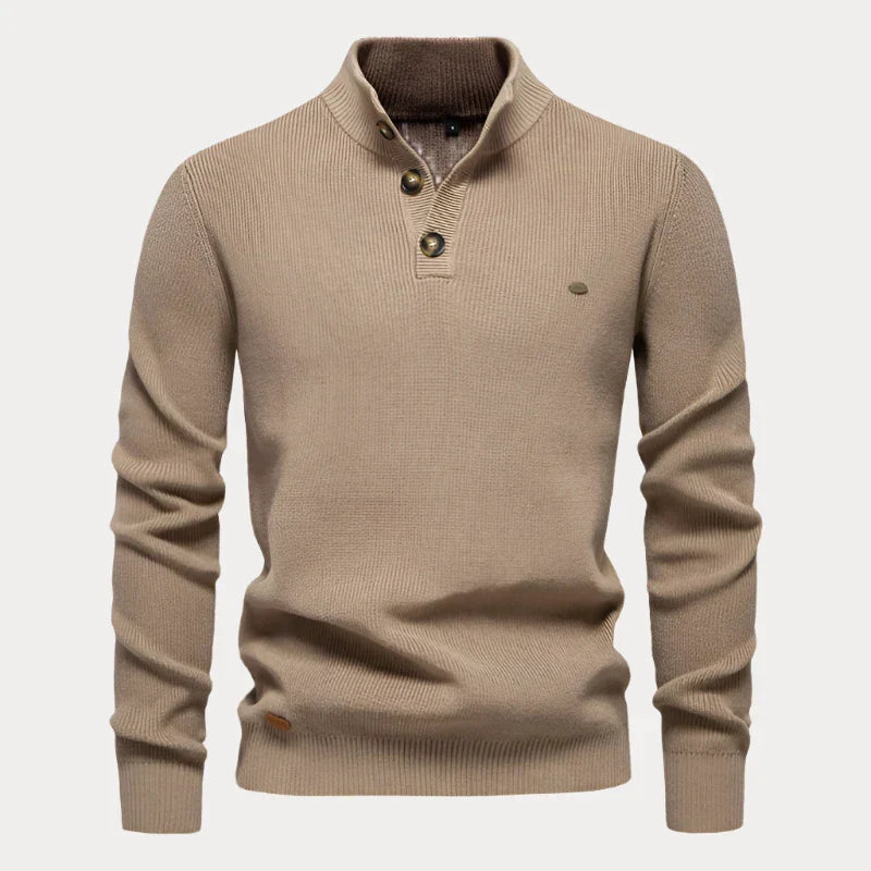 Strickpullover mit Knöpfen für Herren