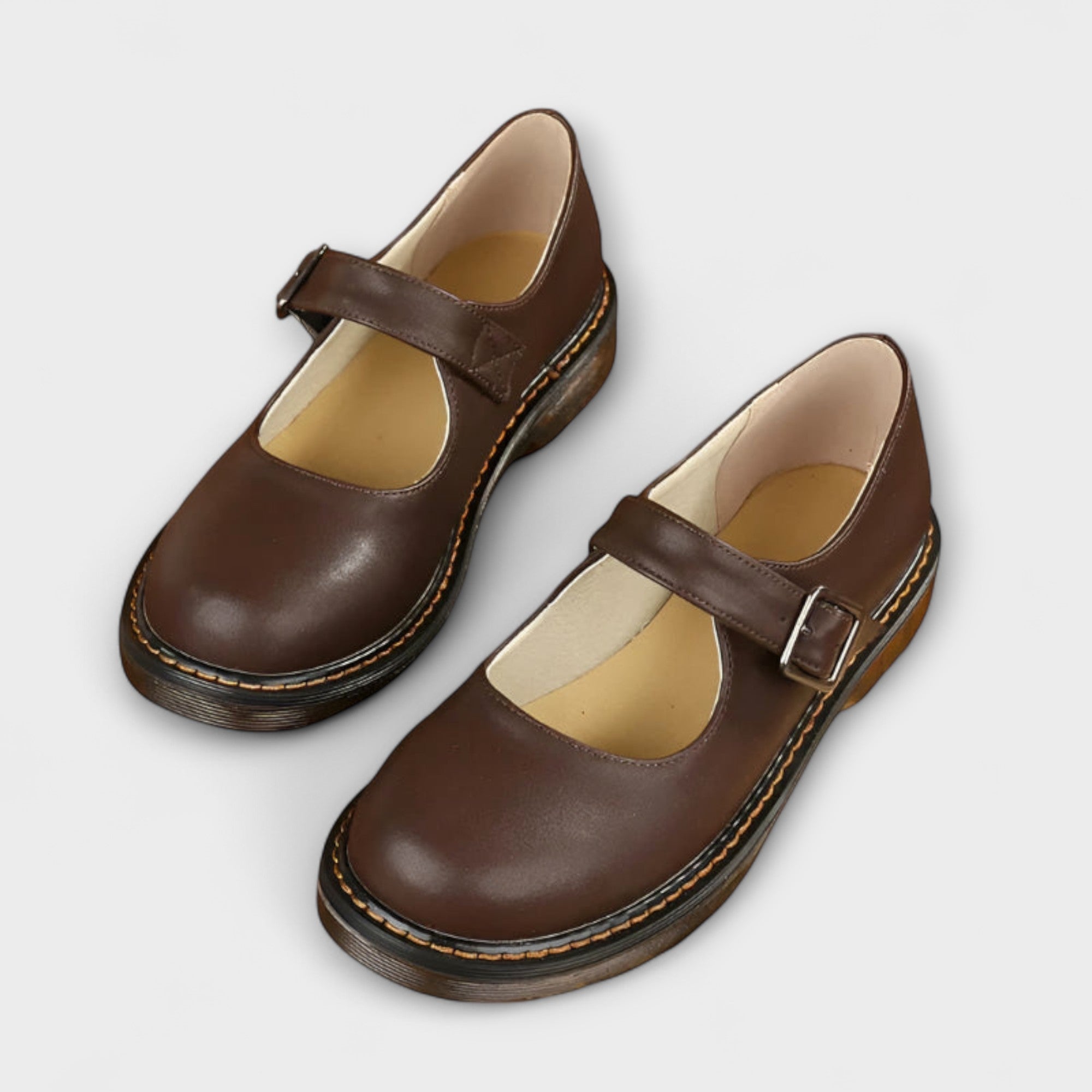 Aurora Damen Vintage Mary Jane Schuhe – Klassische Leder Schuhe mit Riemchen & Komfortsohle