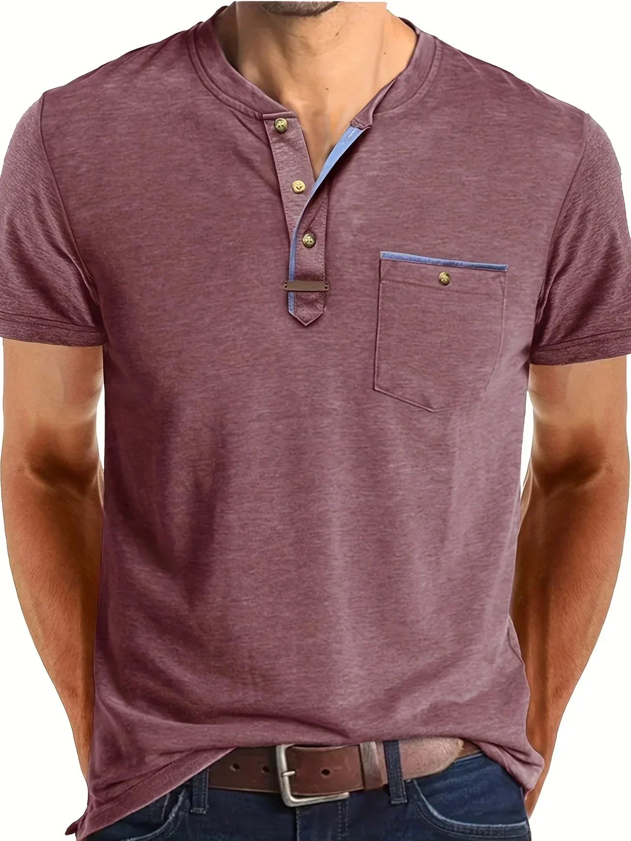 Weiches Basic T-Shirt mit Brusttasche für Herren