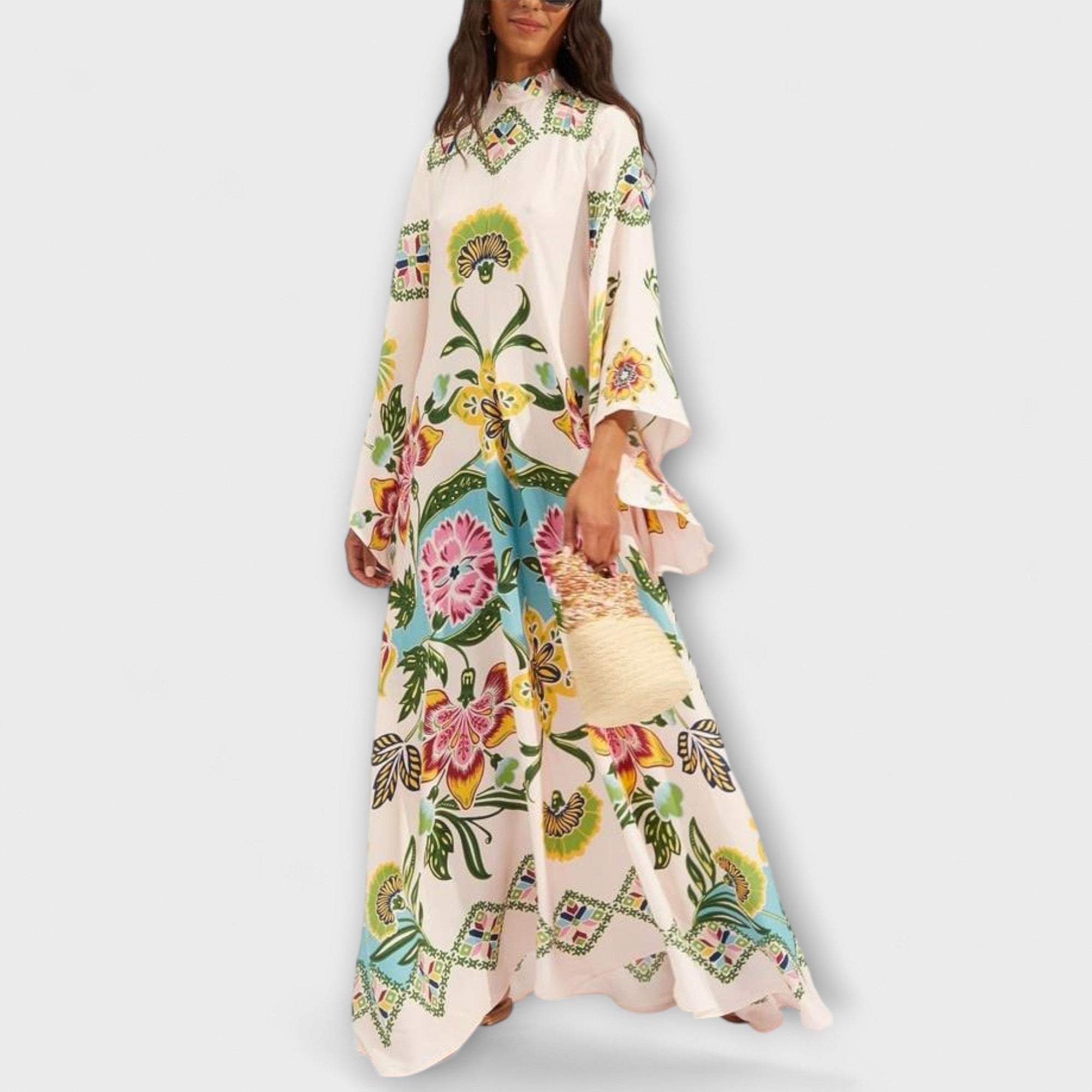 Aurora - Elegantes Maxikleid mit floralem Druck und fließendem Design