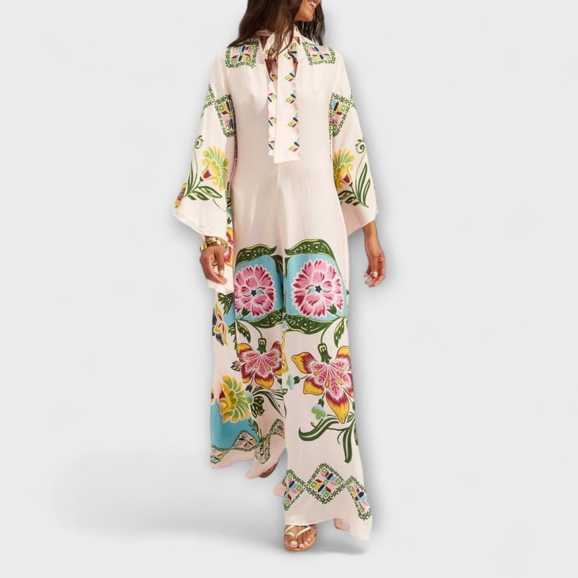 Aurora - Elegantes Maxikleid mit floralem Druck und fließendem Design