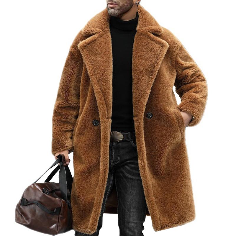 Teddy-Plüsch-Reversmantel für Herren