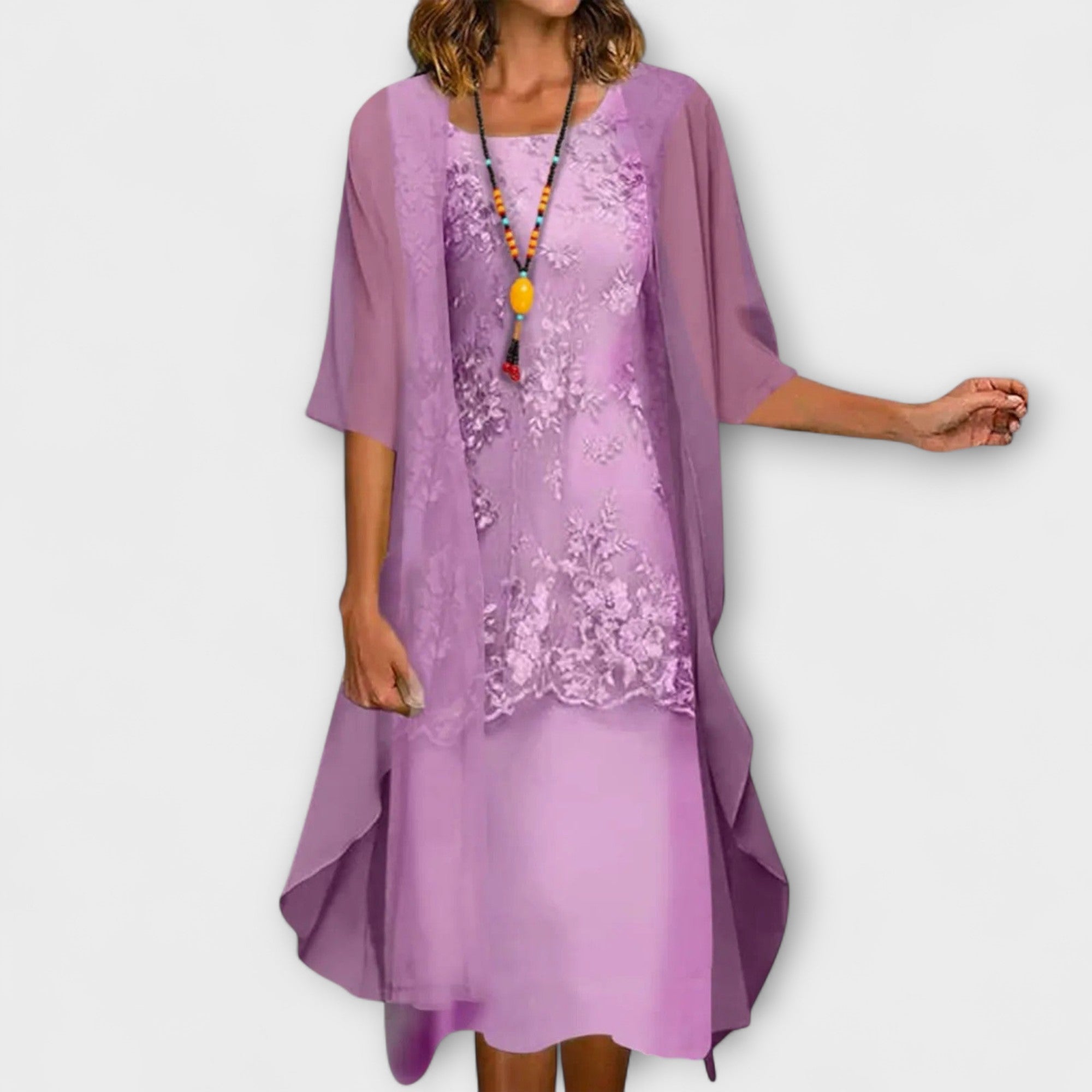 Aurora - Elegantes zweiteiliges Chiffonkleid