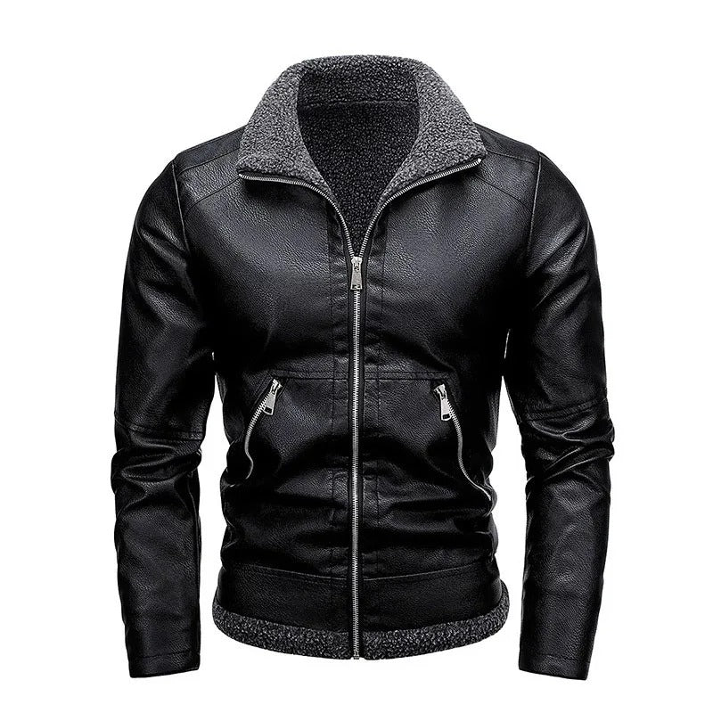 Elegante Fleece-Lederjacke