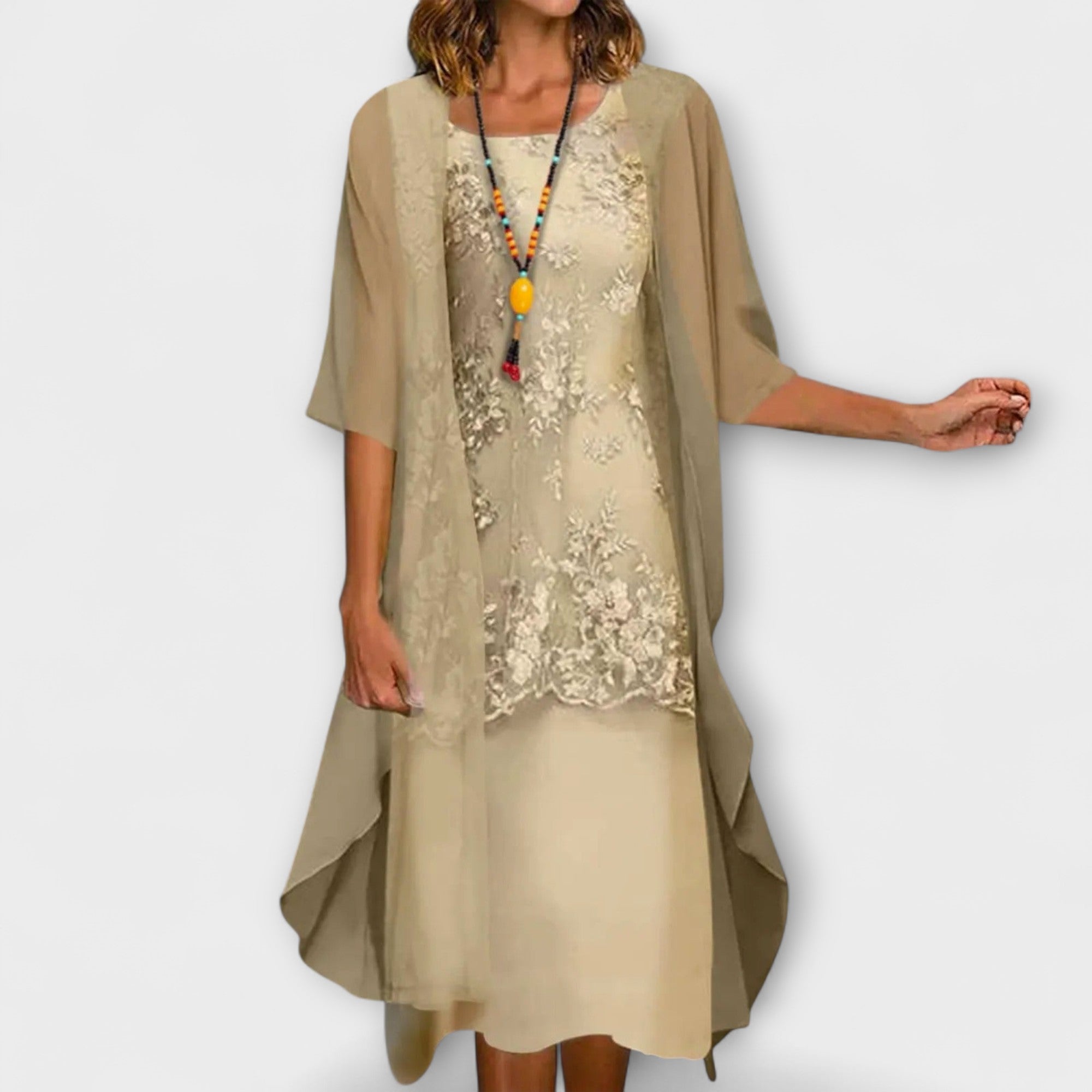 Aurora - Elegantes zweiteiliges Chiffonkleid