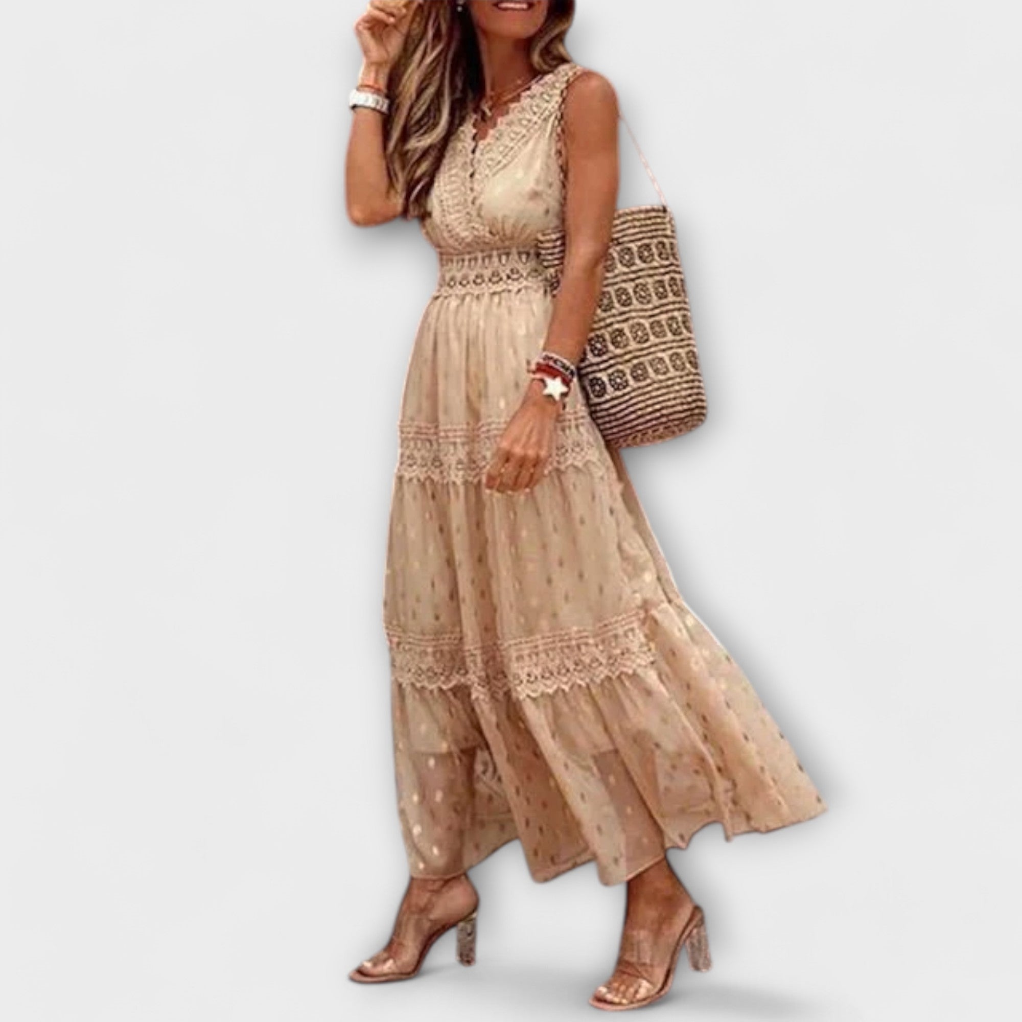 Aurora - Maxikleid mit Boho-Spitze