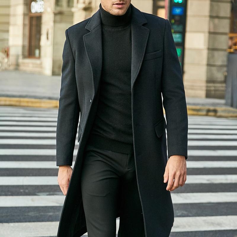 Slim-Fit-Mantel mit Revers für Herren